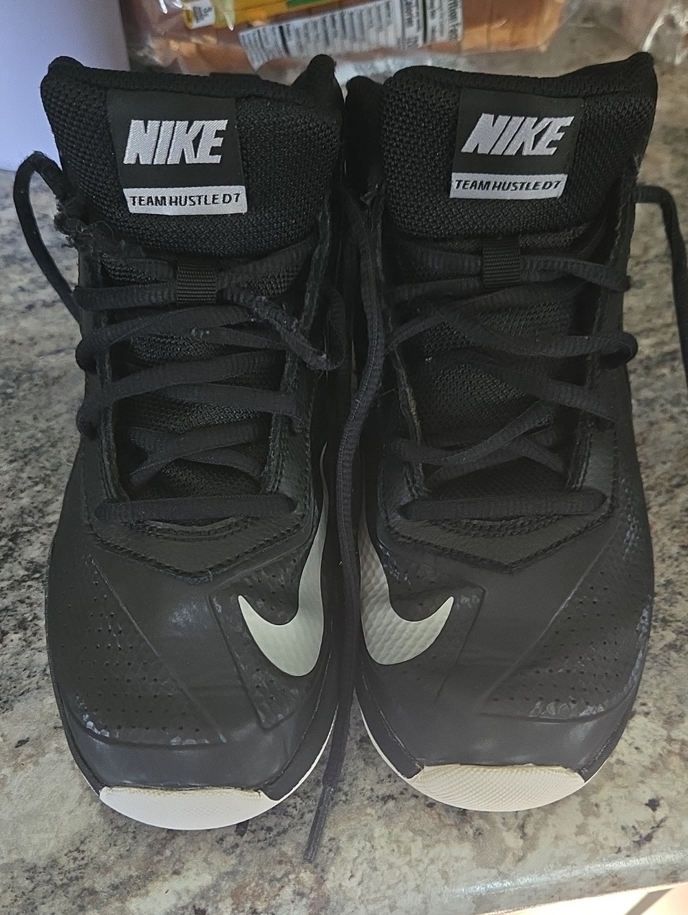 Nike Boys Black Athletic Shoes with White Swoosh